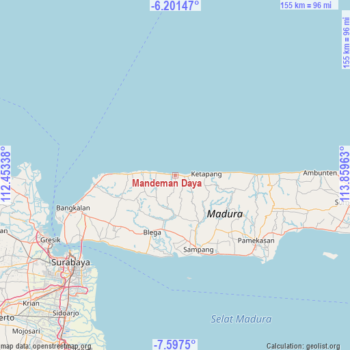 Mandeman Daya on map