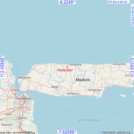 Korbukor on map
