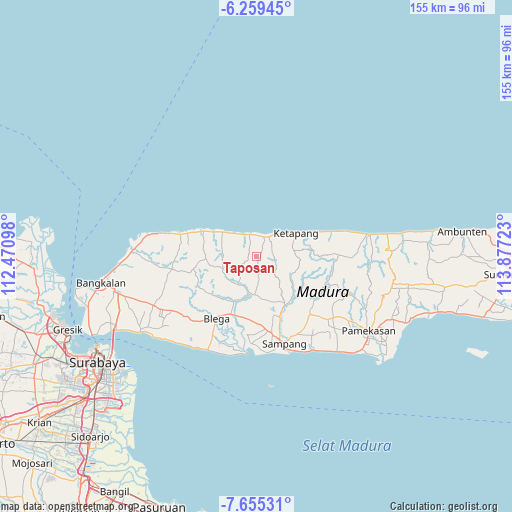 Taposan on map