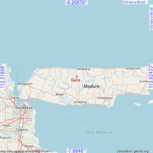 Galis on map