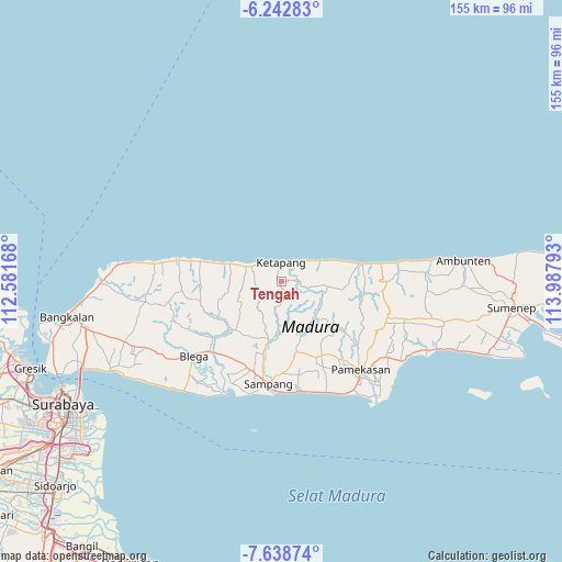 Tengah on map