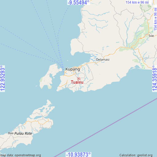 Tualeu on map