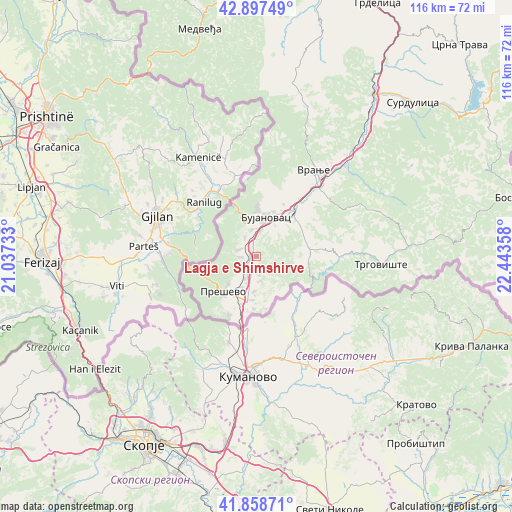 Lagja e Shimshirve on map