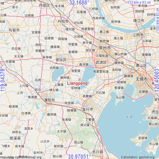 Liangpeng on map