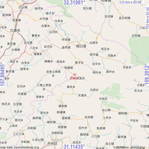 Jiwu on map