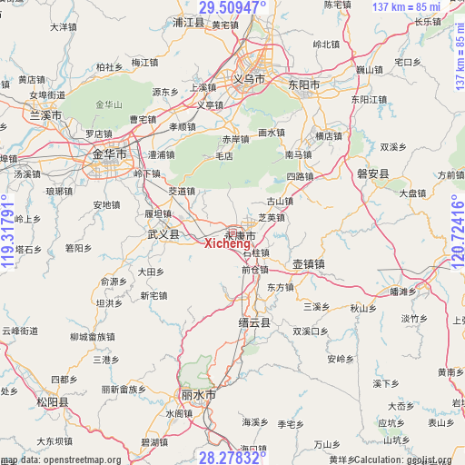 Xicheng on map