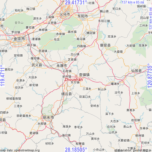 Zhoushan on map