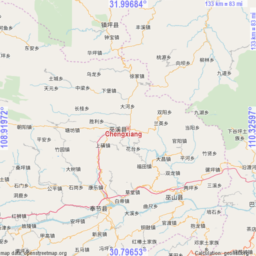 Chengxiang on map