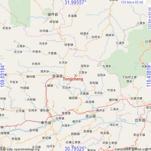 Tongcheng on map