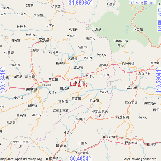 Longjing on map