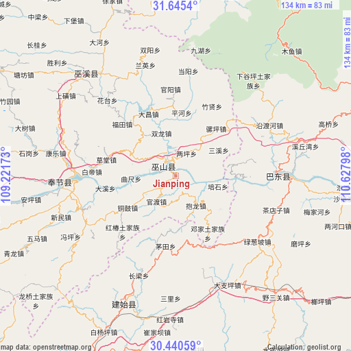 Jianping on map