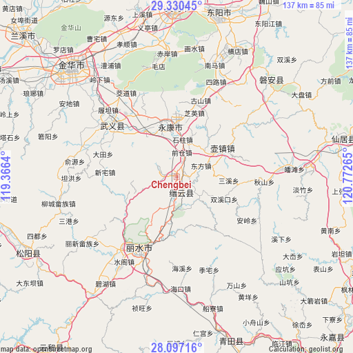 Chengbei on map