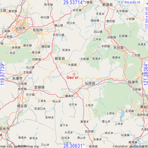 Gao’er on map