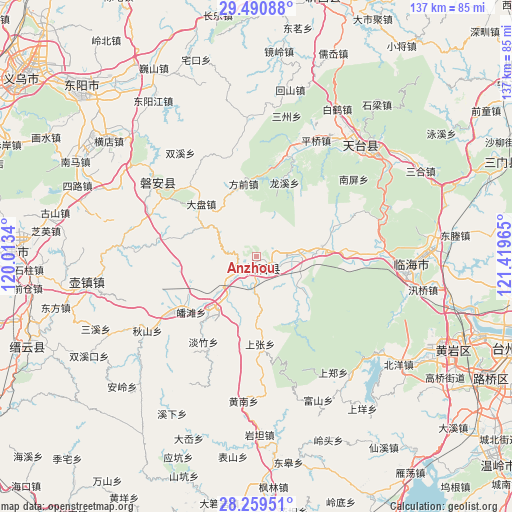 Anzhou on map