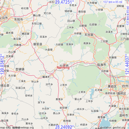 Nanfeng on map