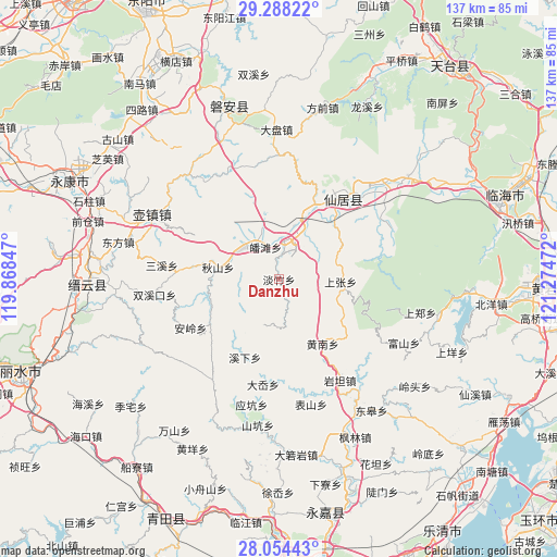 Danzhu on map