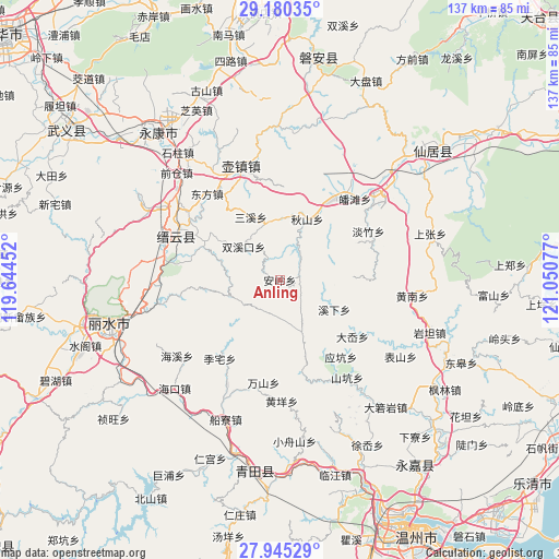 Anling on map