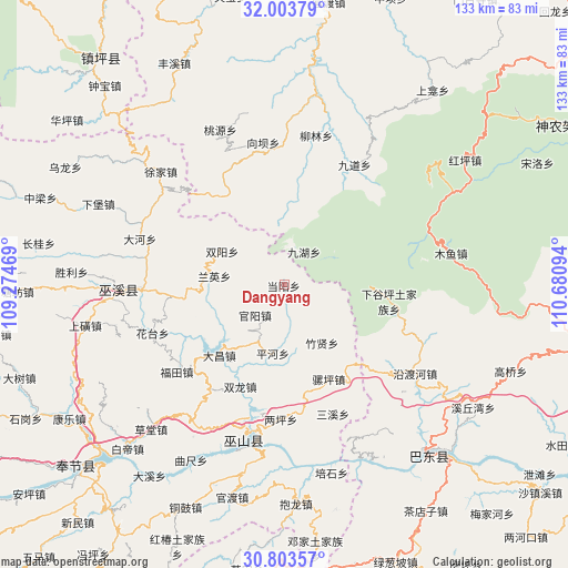 Dangyang on map