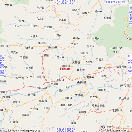 Futian on map