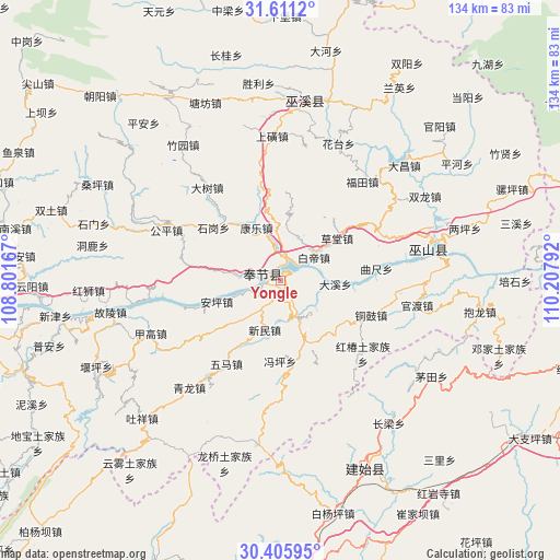 Yongle on map