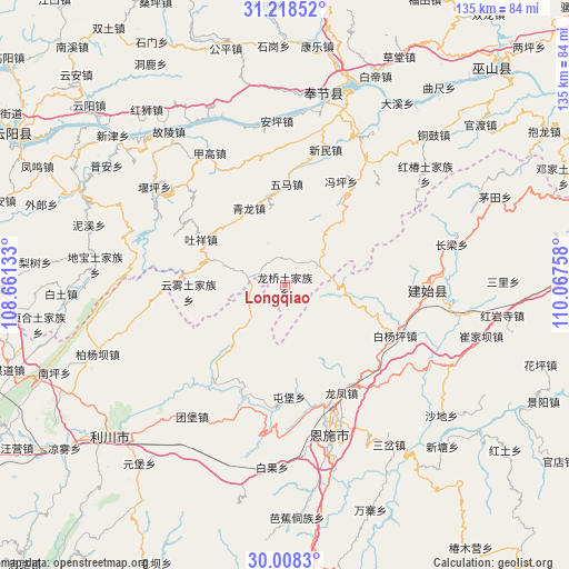 Longqiao on map