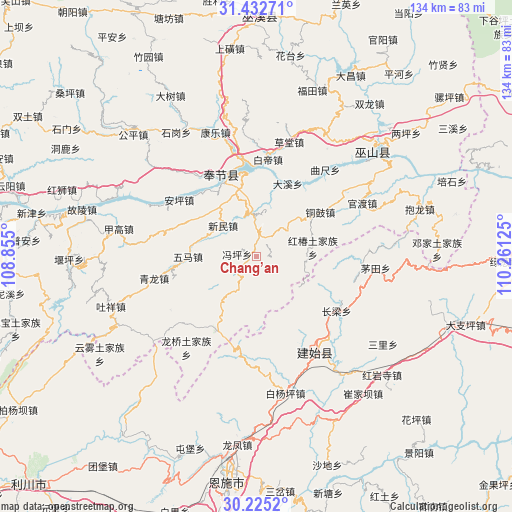 Chang’an on map