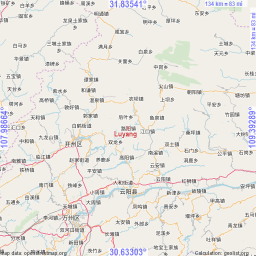 Luyang on map