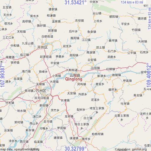 Qinglong on map