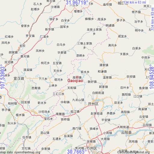 Gaoqiao on map