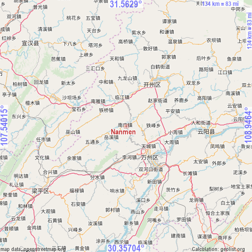 Nanmen on map