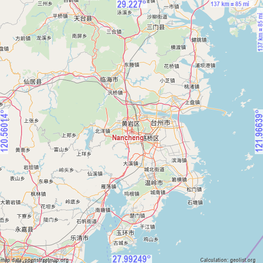 Nancheng on map