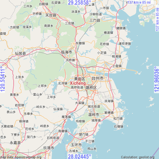 Xicheng on map