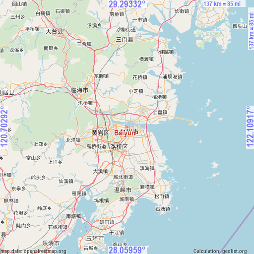 Baiyun on map