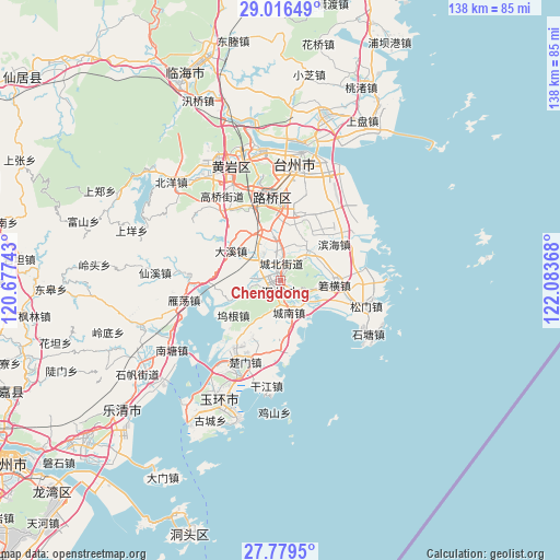 Chengdong on map