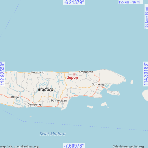 Jepon on map