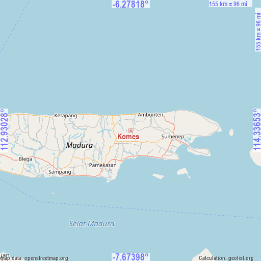 Komes on map