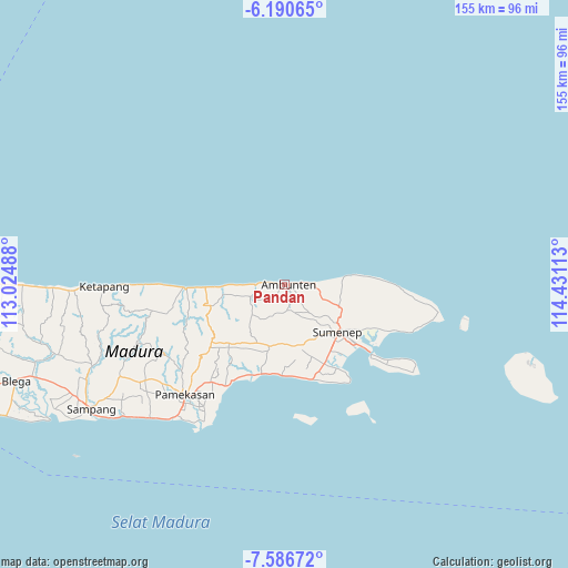 Pandan on map