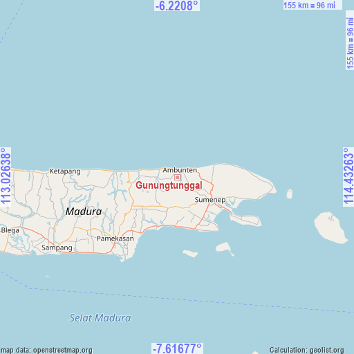 Gunungtunggal on map