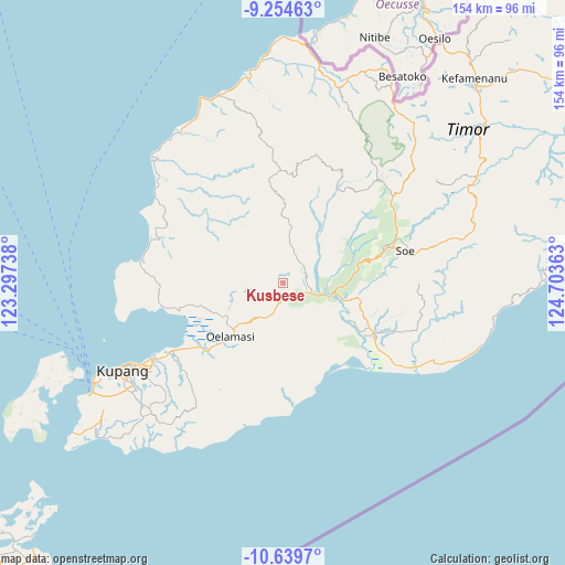 Kusbese on map