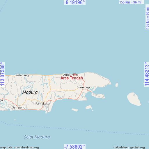Ares Tengah on map