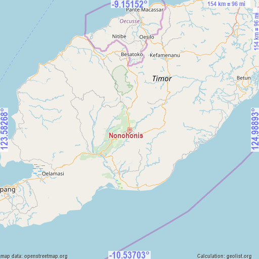 Nonohonis on map
