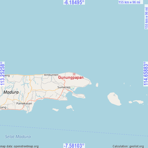 Gunungpapan on map