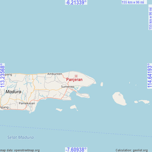 Panjeran on map