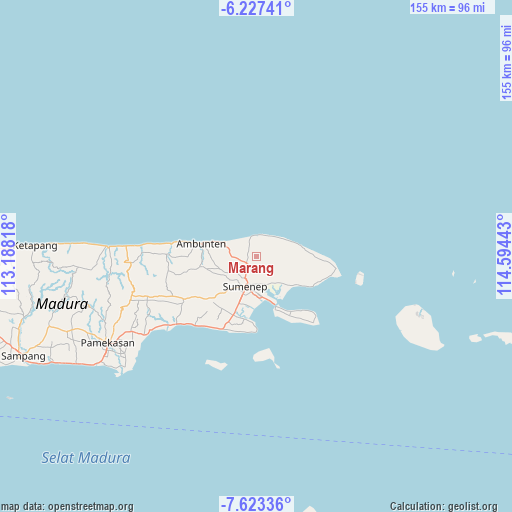 Marang on map