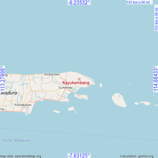 Kayukembang on map