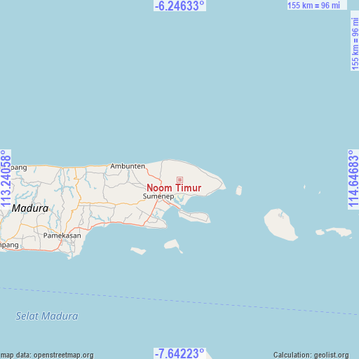 Noom Timur on map