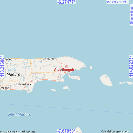 Ares Tengah on map