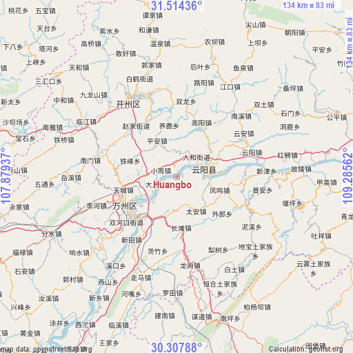 Huangbo on map