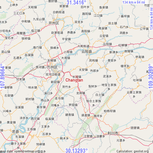 Changtan on map