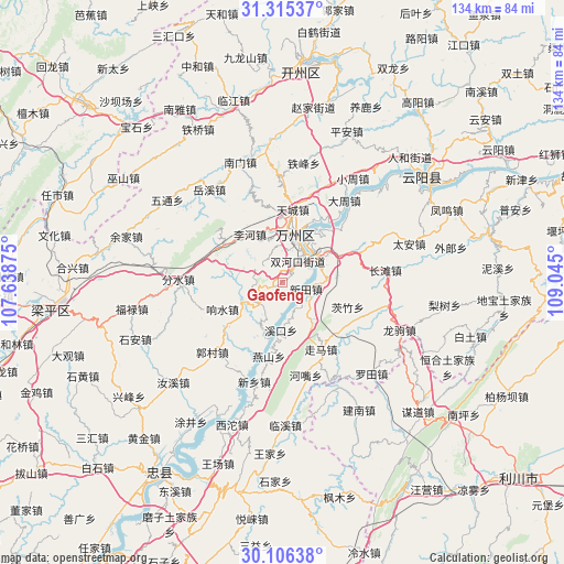 Gaofeng on map